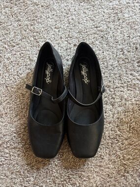 Jellypop Black Square-Toe Mary Jane Flats